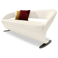 Komfort & Wohnen Solobank Wave Leder Weiß 178 cm