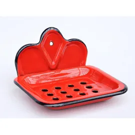 DanDiBo Ambiente DanDiBo Seifenhalter 618 Seifenschale 13 cm emailliert Landhaus Emaille Seifenspender