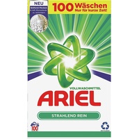 Ariel Waschmittel Pulver Vollwaschmittel Strahlend Rein 100 Waschladungen 6,5kg