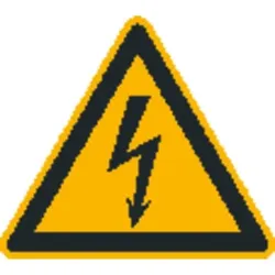 Warnzeichen W012 "Warnung vor elektrischer Spannung" Folie, 100mm