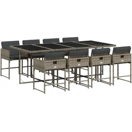 vidaXL Garten-Essgruppe 9-tlg. Grau
