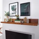 FineBuy Wandregal 60 cm x 17 cm x 23 cm Braun