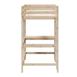 vidaXL Hochbett mit Schreibtisch 90x200 cm Massivholz Kiefer