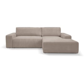 werk2 Ecksofa »Hugo-L L-Form«, Design Ecksofa in Cord mit Schlaffunktion & Bettkasten, grau