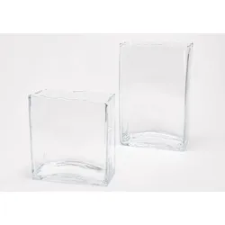 Vase Rechteck Deko 24 cm - Transparent Rectangle Verre Lou De Castellane 10x22 cm