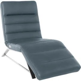 W.Schillig Relaxliege daily dreams Leder/Polyester 75 x 91 x 170 cm Blau mit Kissen
