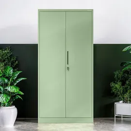 Jan Nowak Mehrzweckschrank, Grün, Metall, 90x185x45 cm Arbeitszimmer, Aktenschränke