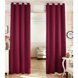 Woltu 2er Set Gardinen, Vorhang für Wohnzimmer Kinderzimmer, mit Ösen, Leicht & Weich, Wärmeisolierend, 140 x 225 cm, Dunkellila