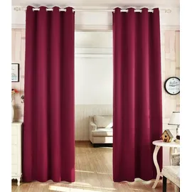 Woltu 2er Set Gardinen, Vorhang für Wohnzimmer Kinderzimmer, mit Ösen, Leicht & Weich, Wärmeisolierend, 140 x 225 cm, Dunkellila