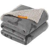 Songmics Feandrea PPB060G01 Hunde-/Katzenwurfdecke Hund Flanell grau