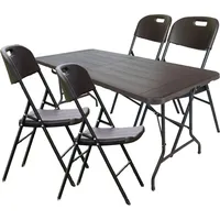 Baumarktplus Gartenset ein Tisch mit vier Stühlen in grauer Holzoptik Gartenmöbel