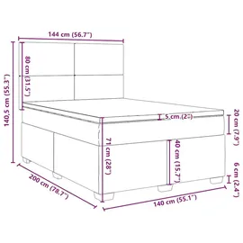 vidaXL Boxspringbett 140 x 200 cm Dunkelgrün