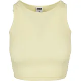 URBAN CLASSICS Ladies Cropped Rib Top - gelb