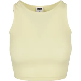 URBAN CLASSICS Ladies Cropped Rib Top - gelb