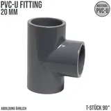 Mega Construx T-Stück 90° PVC-U Fitting grau