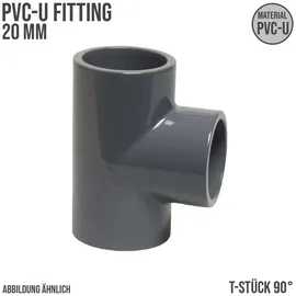 Mega Construx T-Stück 90° PVC-U Fitting grau