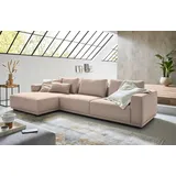 Musterring Ecksofa JustB! PM200, mit Holzrahmen in schwarz, 2 Teile, Anreihsofa rechts & Longchair links, mit Armlehnen, inkl. Rückenkissen beige