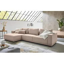 Musterring Ecksofa JustB! PM200, mit Holzrahmen in schwarz, 2 Teile, Anreihsofa rechts & Longchair links, mit Armlehnen, inkl. Rückenkissen beige