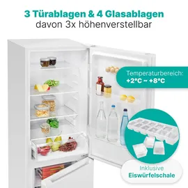 Bomann KG 7357 Kühl-Gefrierkombination (315 l, 1858 mm hoch, Weiß)