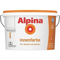 Alpina Innenfarbe, universelle Wandfarbe, 10 Liter, weiß, matt