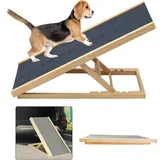 Hunderampe Auto klappbar, Höhenverstellbare Hundetreppe Katzenrampe für Sofa und Bett – Auto Dog Rampe aus Echtholz, Anti-Rutsch Haustierrampe für Indoor & Outdoor, Leichtes Design, 30 / 40CM Höhe