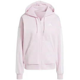 adidas Essentials 3-Streifen Fleece Damen Kapuzensweater, pink - L