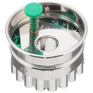 Städter 954374 Stern Ausstecher mit Auswerfer, klein, Edelstahl, Silber/grün, 4 x 4 x 4 cm