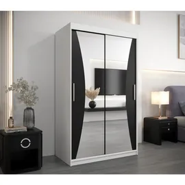 abiks möbel Schwebetürenschrank MONACO 120 x 200 x 62 cm Schwarz/Weiß