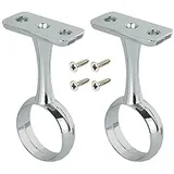 2 x Mittelträger für Kleiderstange 25 mm Chrom