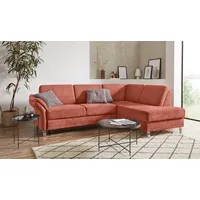 Ecksofa SIT & MORE "Clio L-Form" Sofas Gr. B/H/T: 254cm x 89cm x 190cm, Luxus-Microfaser Paris, Ottomane rechts, ohne Bettfunktion-ohne Bettkasten, orange (terra) wahlweise mit Bettfunktion und Bettkasten, inklusive Federkern