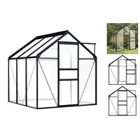 vidaXL Gewächshaus Alu anthrazit HKP 4 mm 3,61 m2