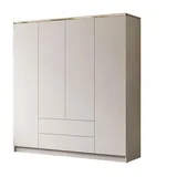 Lukmebel Kleiderschrank AURORA 4D2SZ KASCHMIR mit Schubladen - Gold,