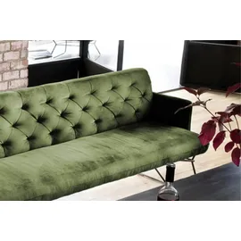 KAWOLA Sitzbank CHARME Velvet Oliv 206 x 85 x 68 cm