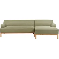 Beliani Ecksofa Olivgrün 3-Sitzer linksseitig