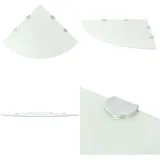 Vidaxl - Eckablage mit Verchromten Halterungen Glas Weiß 45x45 cm - Wandregal - Eckregal - Glasregal - Regal Weiß - Aufbewahrungshelf - Home & Living