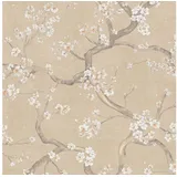Profhome 781992-GU Blumen Tapete Floral Beige Creme-Weiß Grau Orange 0,53 m x 10,05 m 5,33 m2