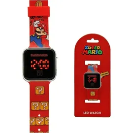 Kids Licensing Super Mario LED-Uhr 0 mm Gehäuse rot Silikonarmband rot