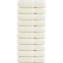 vidaXL SOLUND Handtuchset 50 x 100 cm creme 10 St.