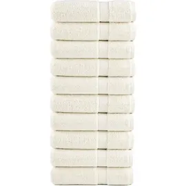 vidaXL SOLUND Handtuchset 50 x 100 cm creme 10 St.