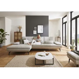 die planbar Ecksofa DIE PLANBAR "MP-IN23002 L-Form", beige (cyber ecru), B:322cm H:93cm T:188cm, 100% Recyceltes Polyester, Sofas, Ecksofa, wahlweise mit Armteil- und Sitztiefenverstellung