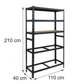 Relaxdays Reifenregal Stahl 210 x 110 x 40 cm schwarz für 8 Reifen