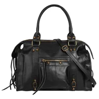 Forty° Shopper echt Leder, Made in Italy schwarz |