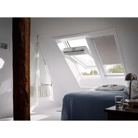 VELUX Verdunkelungsrollo DKL P10 4580SWL Helltaupe 4580, GGU,Manuell,VELUX,weiße Schiene