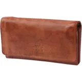 Bear Design Geldbörse Damen Leder 17x9cm cognac