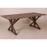 Casa Padrino Esstisch Vintage Esstisch Rustic Grey 210 x 100 cm - Landhaus Stil Tisch Teakholz