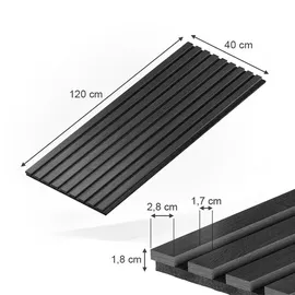 Vicco Wandpaneele Akustik Eiche Schwarz 4 St.