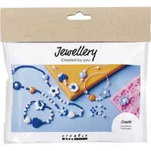 Creativ Company Mini Kreativ Set Schmuck Blumen Bastelset blau/weiß