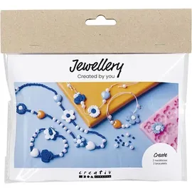 Creativ Company Mini Kreativ Set Schmuck Blumen Bastelset blau/weiß
