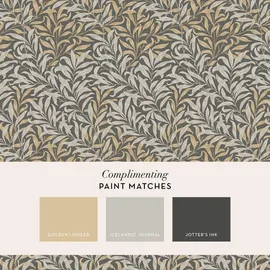 William Morris At Home Vliestapete Willow Bough 10 m x 52 cm Grau FSC®