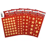 Herma Sticker Sterne Gold 423 Stück, Stern Sticker aus Goldpapier für Advent & Weihnachten, verschiedene Größen